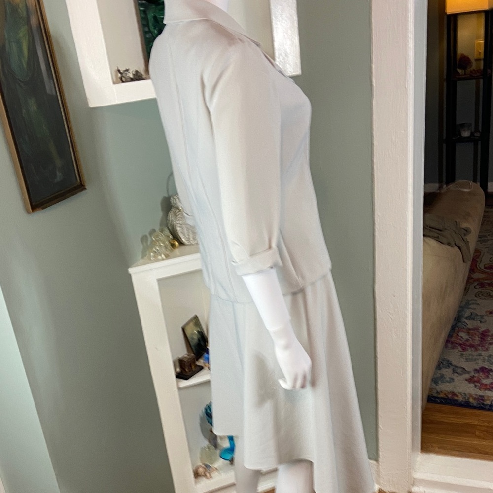 Vintage 90s Breakin Loose Grey Asymmetrical Skirt Jacket Blazer Suit Medium M - Picture 7 of 10
